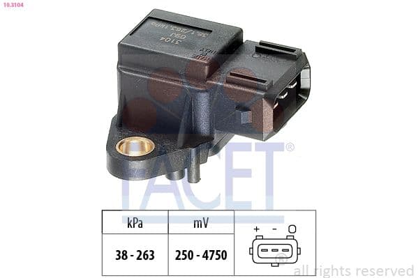 Senzor, presiune galerie admisie FACET Made in Italy - OE Equivalent 10.3104
