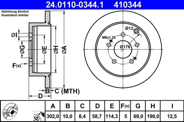 Disc frana ATE 24.0110-0344.1