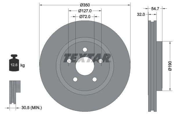 Disc frana TEXTAR PRO+ 92272205