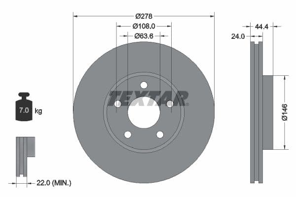 Disc frana TEXTAR PRO 92124803