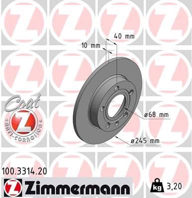 Disc frana ZIMMERMANN COAT Z 100.3314.20