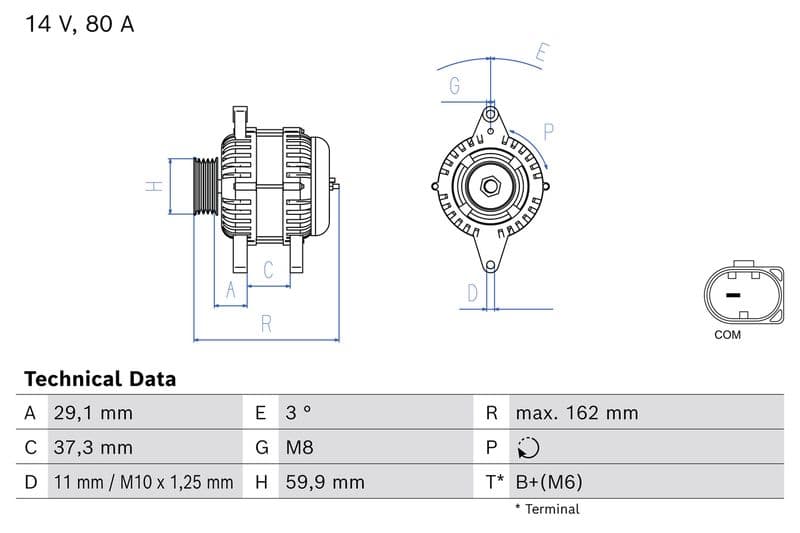 Generator / Alternator BOSCH 0 986 085 250