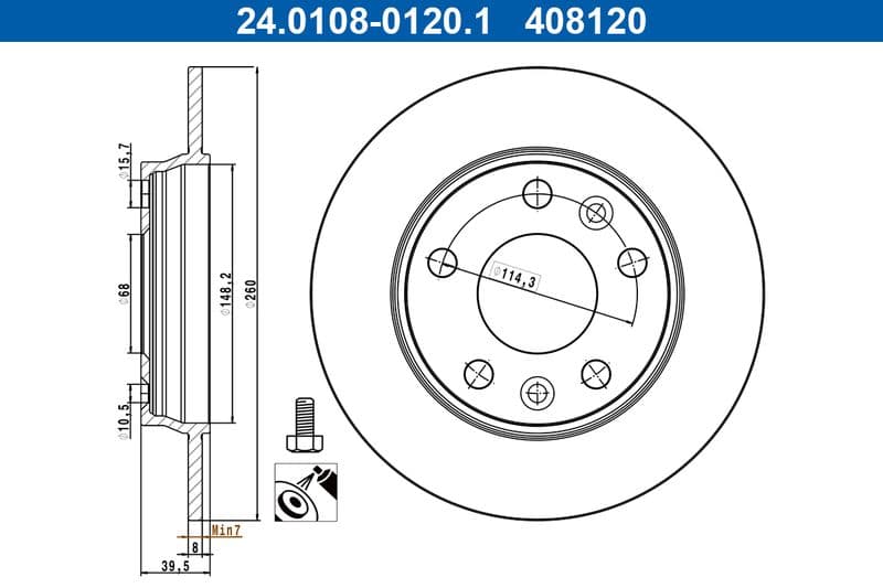 Disc frana ATE 24.0108-0120.1