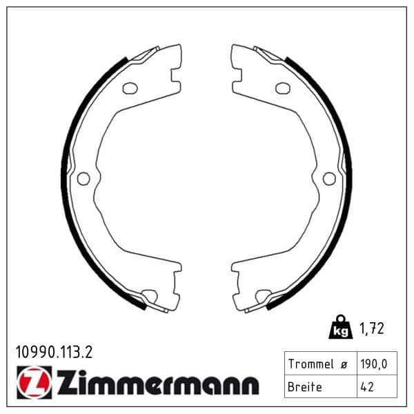 Set saboti frana, frana de mana ZIMMERMANN 10990.113.2