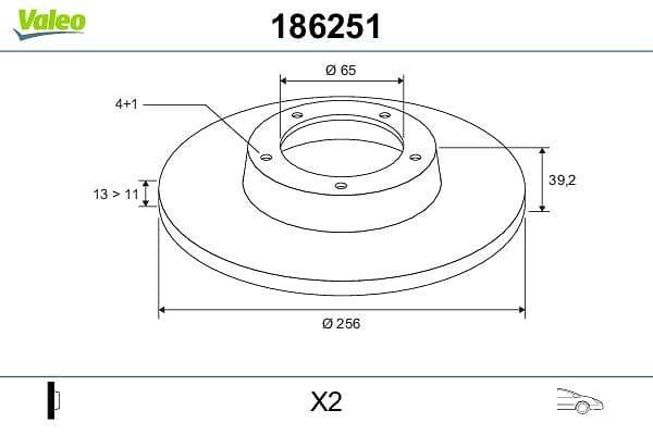 Disc frana VALEO 186251