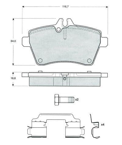 set placute frana,frana disc MTR MT499
