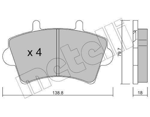 set placute frana,frana disc METELLI 22-0545-0