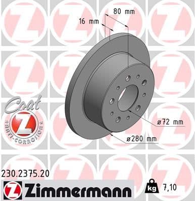 Disc frana ZIMMERMANN COAT Z 230.2375.20