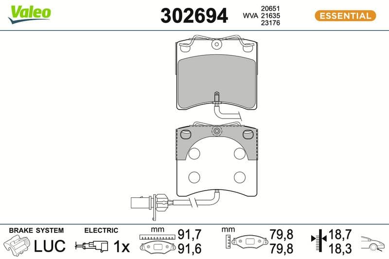 set placute frana,frana disc VALEO 302694