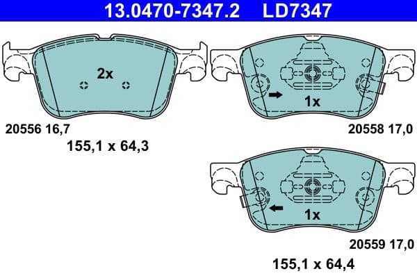 set placute frana,frana disc ATE Ceramic 13.0470-7347.2