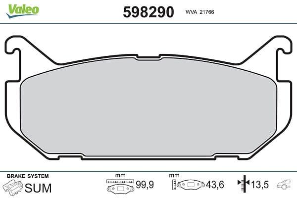 set placute frana,frana disc VALEO 598290