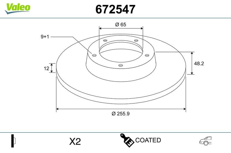 Disc frana VALEO COATED 672547