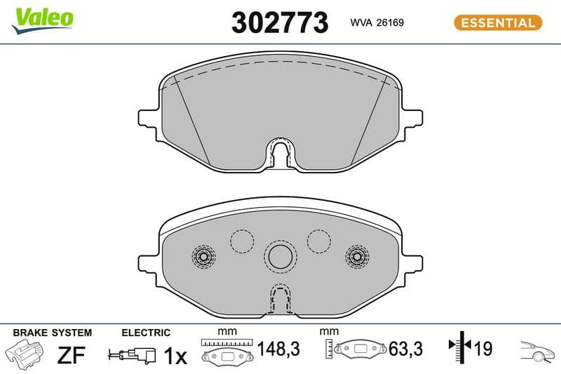 set placute frana,frana disc VALEO 302773