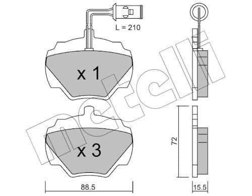 set placute frana,frana disc METELLI 22-0353-1