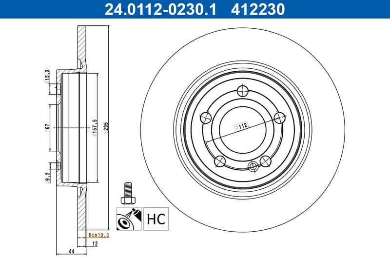 Disc frana ATE 24.0112-0230.1