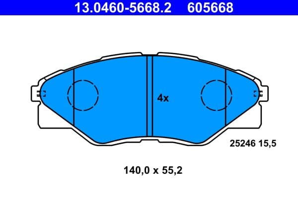 set placute frana,frana disc ATE 13.0460-5668.2