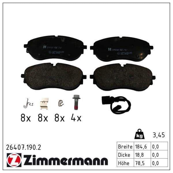 set placute frana,frana disc ZIMMERMANN 26407.190.2