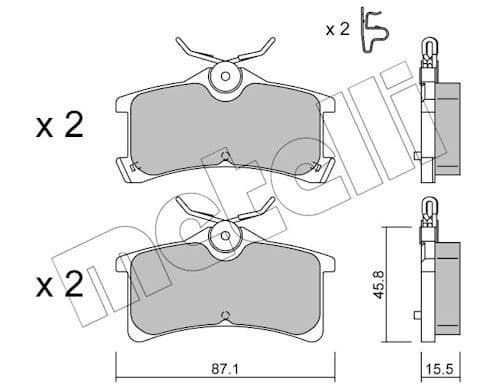 set placute frana,frana disc METELLI 22-0449-0