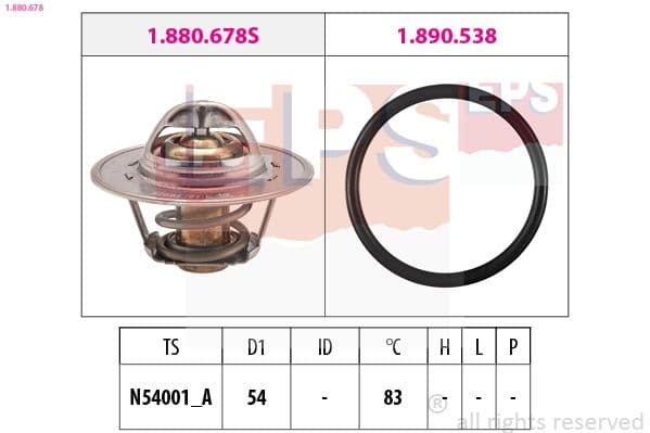 termostat,lichid racire EPS Made in Italy - OE Equivalent 1.880.678