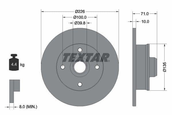 Disc frana TEXTAR PRO 92041803
