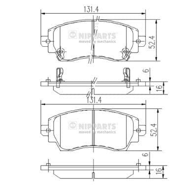 set placute frana,frana disc NIPPARTS J3602089