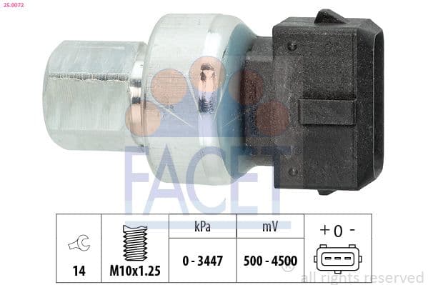 Comutator presiune, aer conditionat FACET OE Equivalent 25.0072