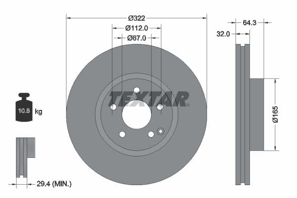 Disc frana TEXTAR PRO+ 92163505
