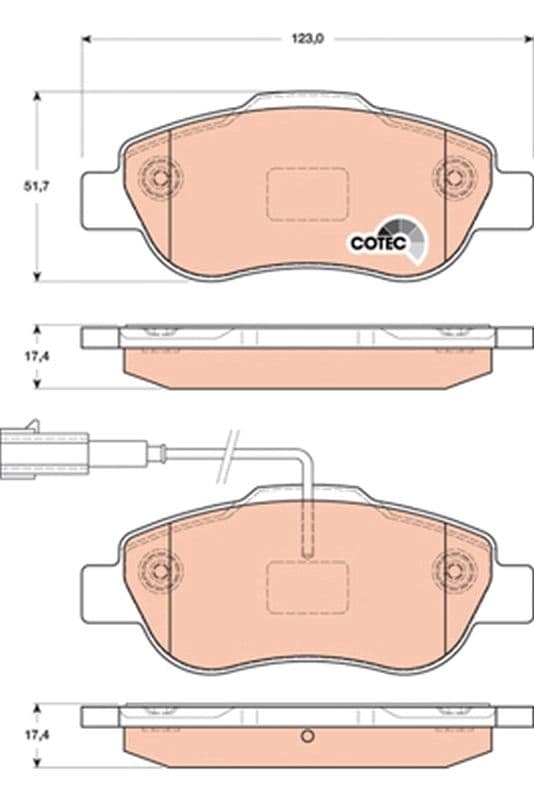 set placute frana,frana disc TRW COTEC GDB1746