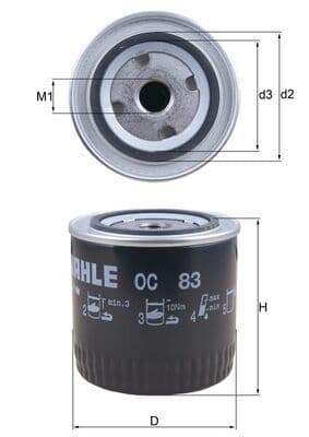Filtru ulei MAHLE OC 83