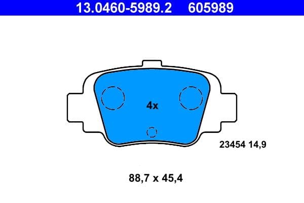 set placute frana,frana disc ATE 13.0460-5989.2