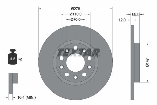 Disc frana TEXTAR PRO 92326503