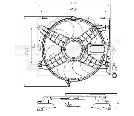 Ventilator, radiator TYC 803-0011