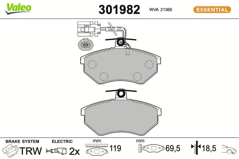 set placute frana,frana disc VALEO FIRST 301982