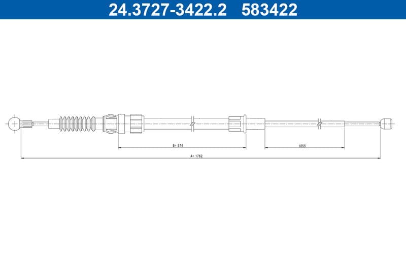 Cablu, frana de parcare ATE 24.3727-3422.2