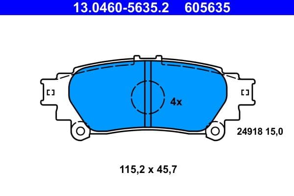 set placute frana,frana disc ATE 13.0460-5635.2