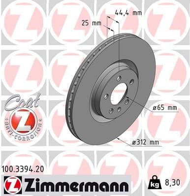 Disc frana ZIMMERMANN COAT Z 100.3394.20