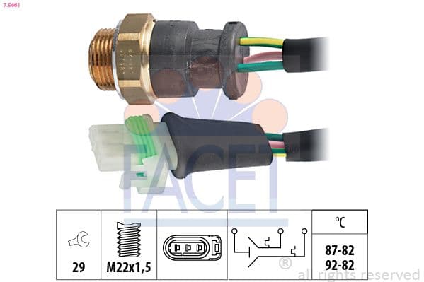 Comutator temperatura, ventilator radiator FACET 7.5661
