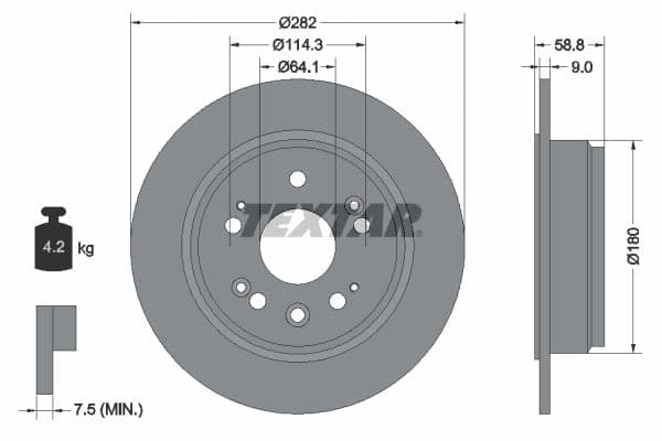 Disc frana TEXTAR PRO 92165703