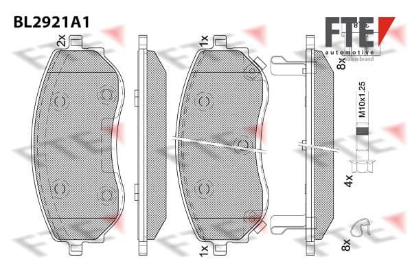set placute frana,frana disc FTE 9011164