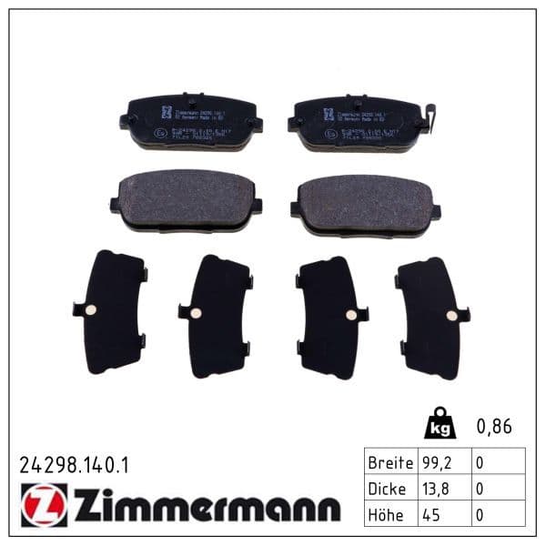 set placute frana,frana disc ZIMMERMANN 24298.140.1