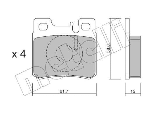 set placute frana,frana disc METELLI 22-0203-0
