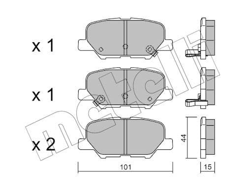 set placute frana,frana disc METELLI 22-0995-0