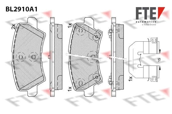 set placute frana,frana disc FTE 9011152