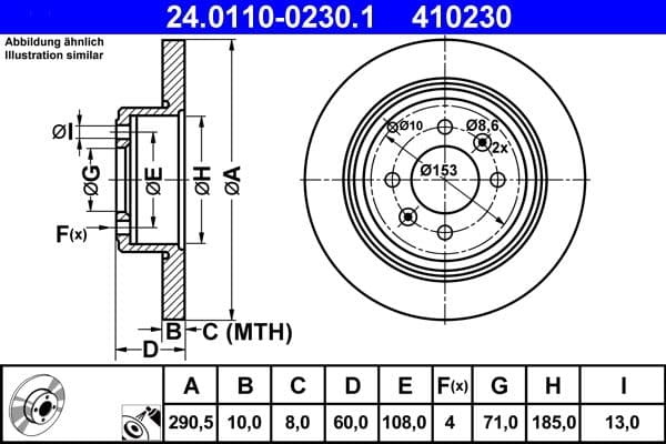 Disc frana ATE 24.0110-0230.1