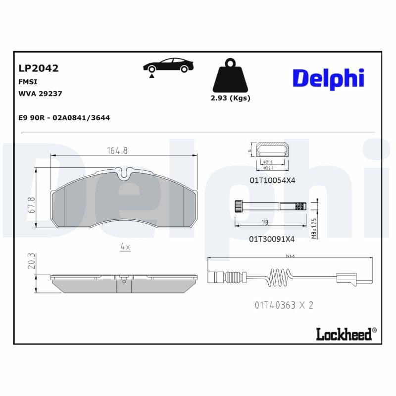 set placute frana,frana disc DELPHI LP2042