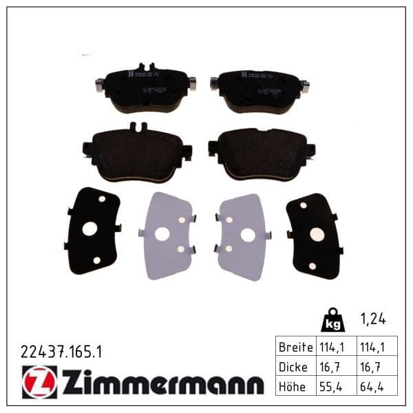 set placute frana,frana disc ZIMMERMANN 22437.165.1