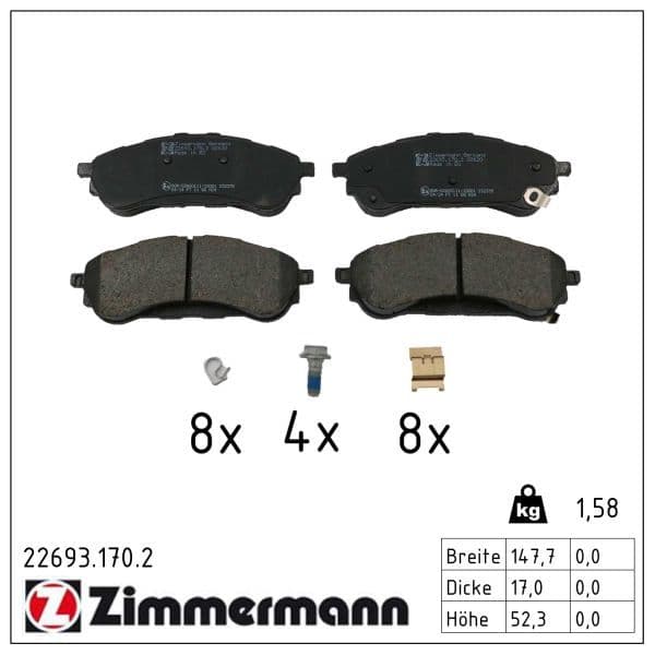set placute frana,frana disc ZIMMERMANN 22693.170.2