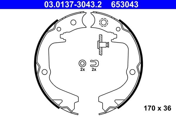 Set saboti frana, frana de mana ATE 03.0137-3043.2