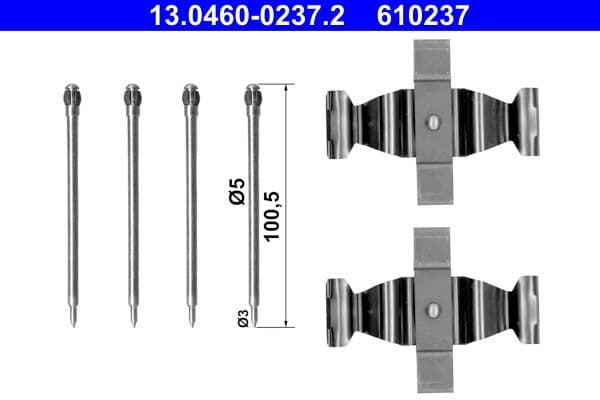 Set accesorii, placute frana ATE 13.0460-0237.2