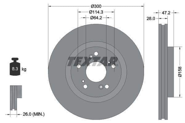 Disc frana TEXTAR PRO 92284603